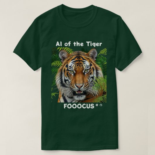 Fooocus - 虎のAI v2 Tシャツ (デザイン正面)