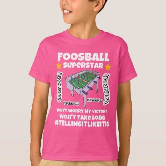 Foosballスーパースターの勝利はTシャツを長く取らない Tシャツ (正面)