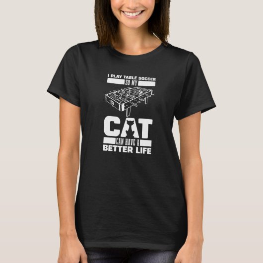 Foosball Cat Kicker  Table Soccer Tシャツ (正面)