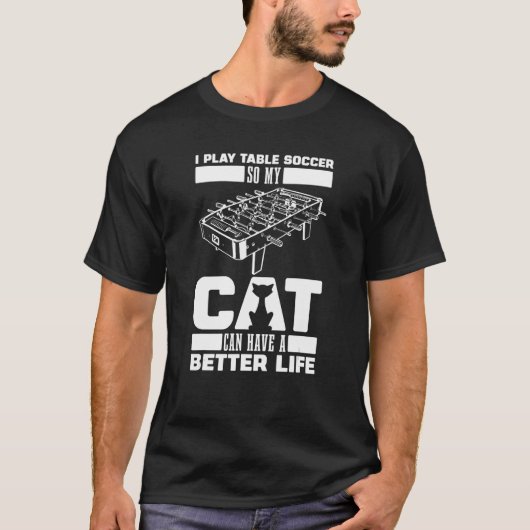 Foosball Cat Kicker   Table Soccer Tシャツ (正面)
