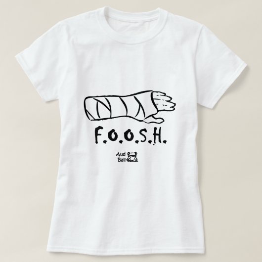 FOOSHは広げられた手で=落ちました Tシャツ (デザイン正面)
