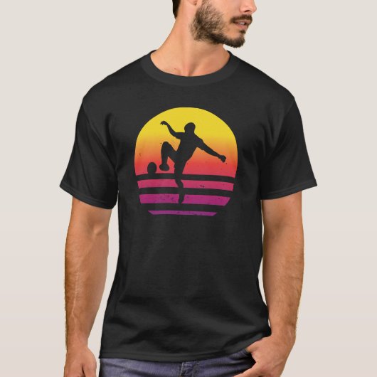 Foot Golf Retro Sunset Tシャツ (正面)