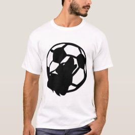 foot soccer loup silhouette logo hurlement tシャツ