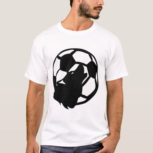 foot soccer loup silhouette logo hurlement tシャツ (正面)