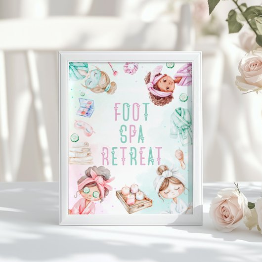 Foot Spa Retreat Spa party kids Birthday ポスター