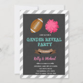 FootballまたはPom Pomsの性別がカードを表示 招待状 (正面)