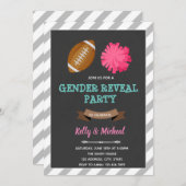 FootballまたはPom Pomsの性別がカードを表示 招待状 (正面/裏面)