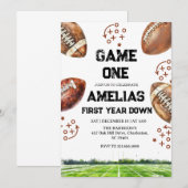 Football 1st Birthday American Sports Game On  招待状 (正面/裏面)