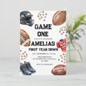 Football 1st Birthday American Sports Game On  招待状 (スタンド正面)
