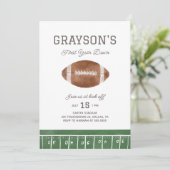 Football 1st Birthday Invitation, First Year Down 招待状 (スタンド正面)