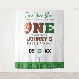 Football 1st Birthday Photo Backdrop タペストリー