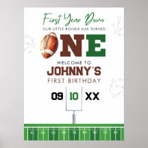 Football 1st Birthday Welcome Sign