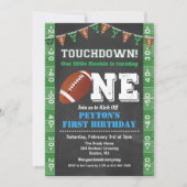 Football 1st First Birthday Chalkboard Invitation 招待状 (正面)