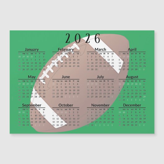 Football 2026 Calendar Magnetic Card (正面)