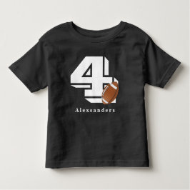 Football 4th Birthday name and age kids boy girl トドラーTシャツ