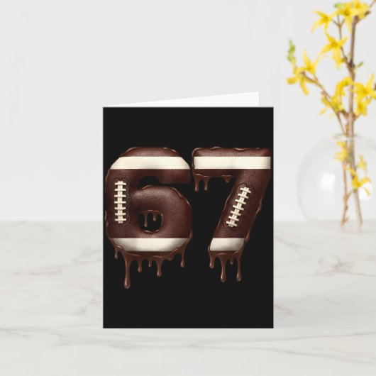 Football 67 Funny Six Seven 6 7 Meme  カード (黄色い花)