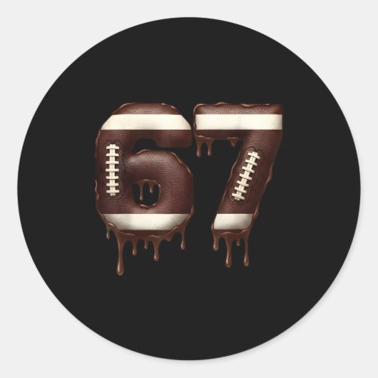 Football 67 Funny Six Seven 6 7 Meme  ラウンドシール (正面)