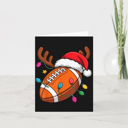 Football American Reindeer Horns Christmas Xmas Ba カード (正面)