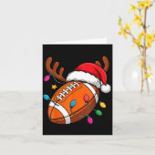 Football American Reindeer Horns Christmas Xmas Ba カード (黄色い花)