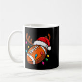 Football American Reindeer Horns Christmas Xmas Ba コーヒーマグカップ (左)
