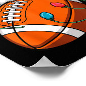 Football American Reindeer Horns Christmas Xmas Ba ポスター (角)