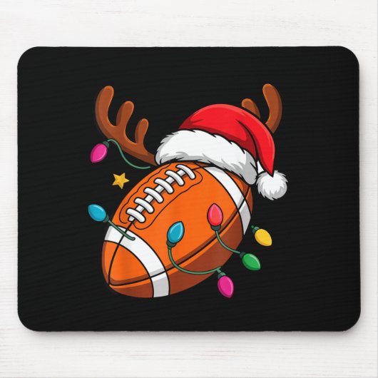 Football American Reindeer Horns Christmas Xmas Ba マウスパッド (正面)