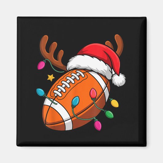 Football American Reindeer Horns Christmas Xmas Ba マグネット (正面)
