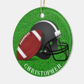 Football and Helmet Christmas  セラミックオーナメント (左)