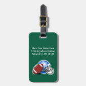 Football and Helmet personalized ラゲッジタグ (正面縦)