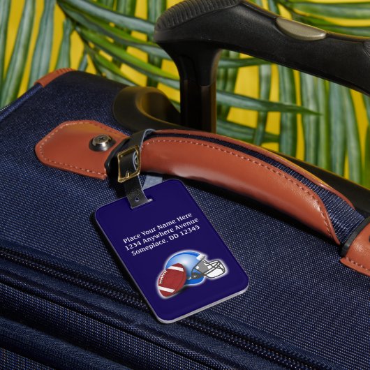 Football and Helmet personalized ラゲッジタグ (正面インサイチュ1)