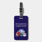 Football and Helmet personalized ラゲッジタグ (正面縦)