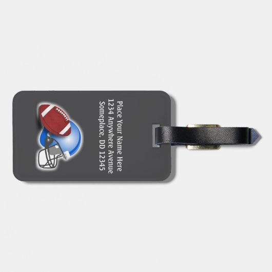 Football and Helmet personalized ラゲッジタグ (裏面横)