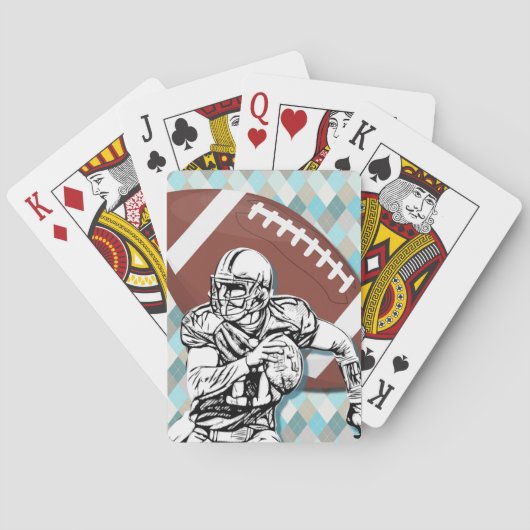 Football and Player Art Playing Cards トランプ (裏面)