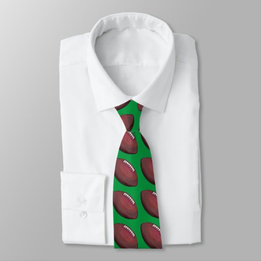 Football Art Pattern Green Tie ネクタイ (タイ)