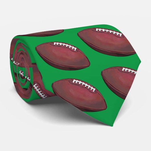 Football Art Pattern Green Tie ネクタイ (ロール)