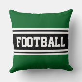 FOOTBALL Athletic Green Black White Racing Stripes クッション (裏面)