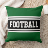 FOOTBALL Athletic Green Black White Racing Stripes クッション (ブランケット)