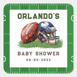 Football Baby Shower | 小さなスターがやってくる スクエアシール