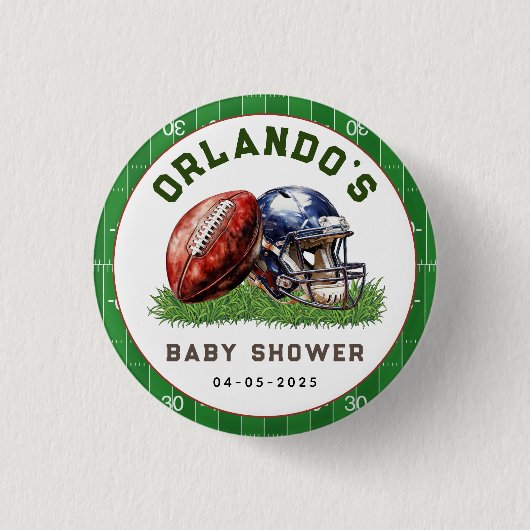 Football Baby Shower | 小さなスター選手がやってくる 缶バッジ (正面)