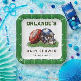 Football Baby Shower | A Little All Star Is On His ペーパープレート