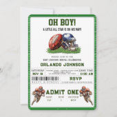 Football Baby Shower | A Little All Star Is On His 招待状 (正面)