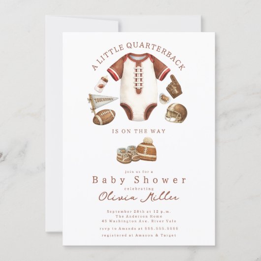 Football Baby Shower Invitation 招待状 (正面)