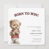 Football Baby Shower Invitation | Born to Win セーブザデート (正面)