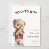 Football Baby Shower Invitation | Born to Win  招待状 (正面)