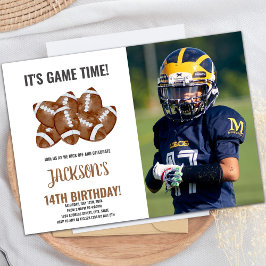 Football Balls Football Birthday Invitations photo 招待状