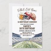 Football Beers Birthday Cheers 招待状 (正面)