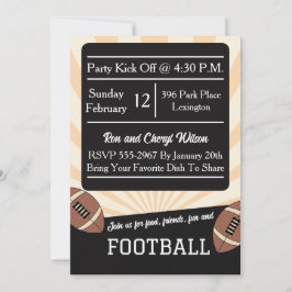 Football Big Game Watch Party Invitation 招待状