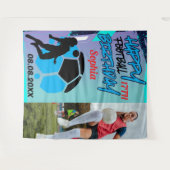 Football Birthday, Football Girl Player Backdrop タペストリー (正面(横))