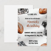 Football Birthday Invitation American Sports Party シーズンカード (正面/裏面)