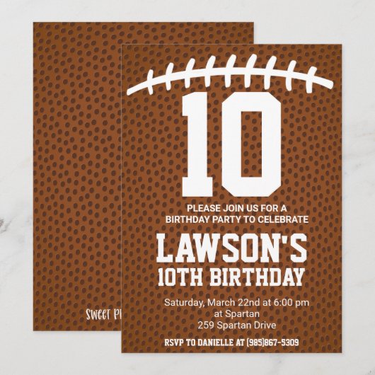 Football Birthday Invite 招待状 (正面/裏面)